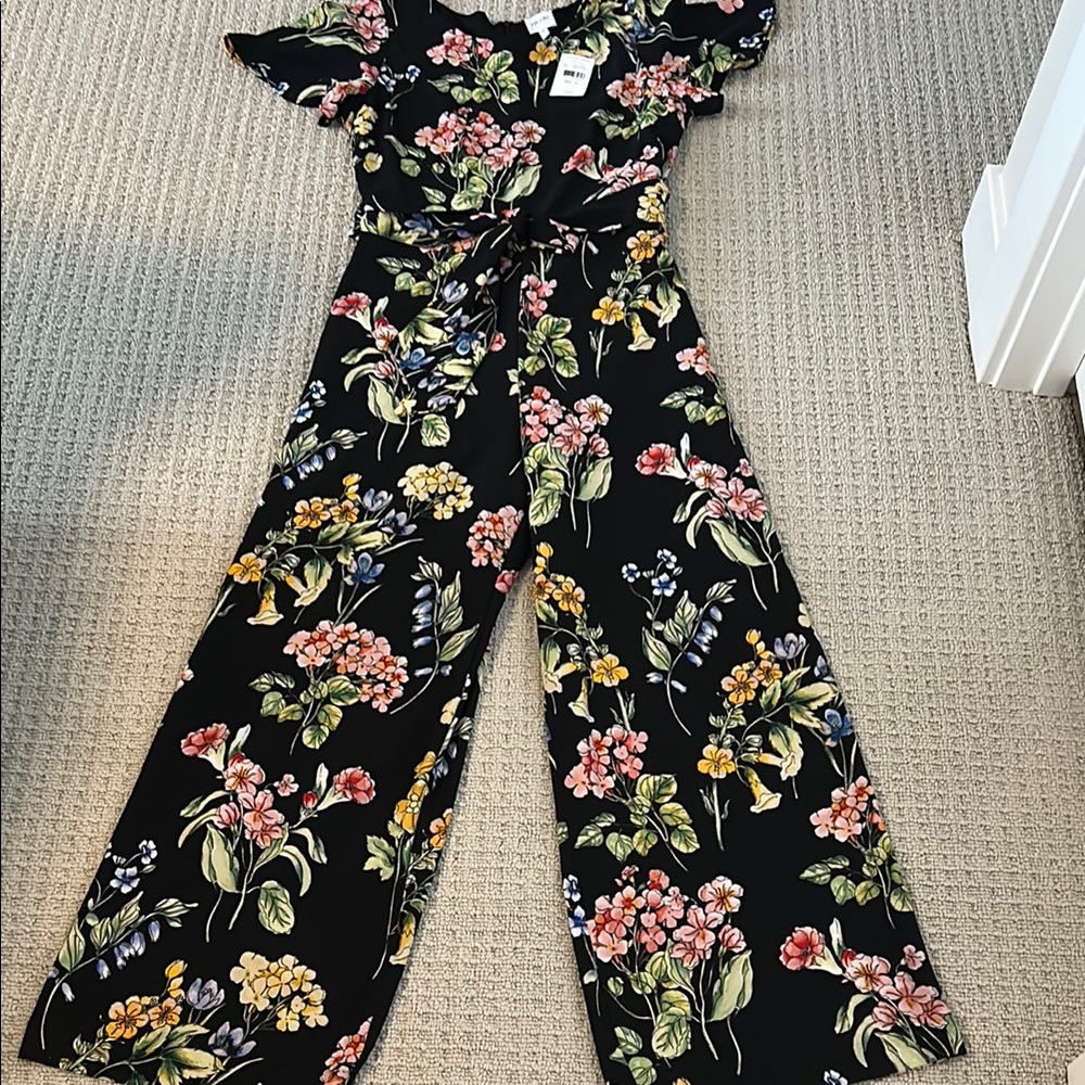 Floral Black Jumpsuit